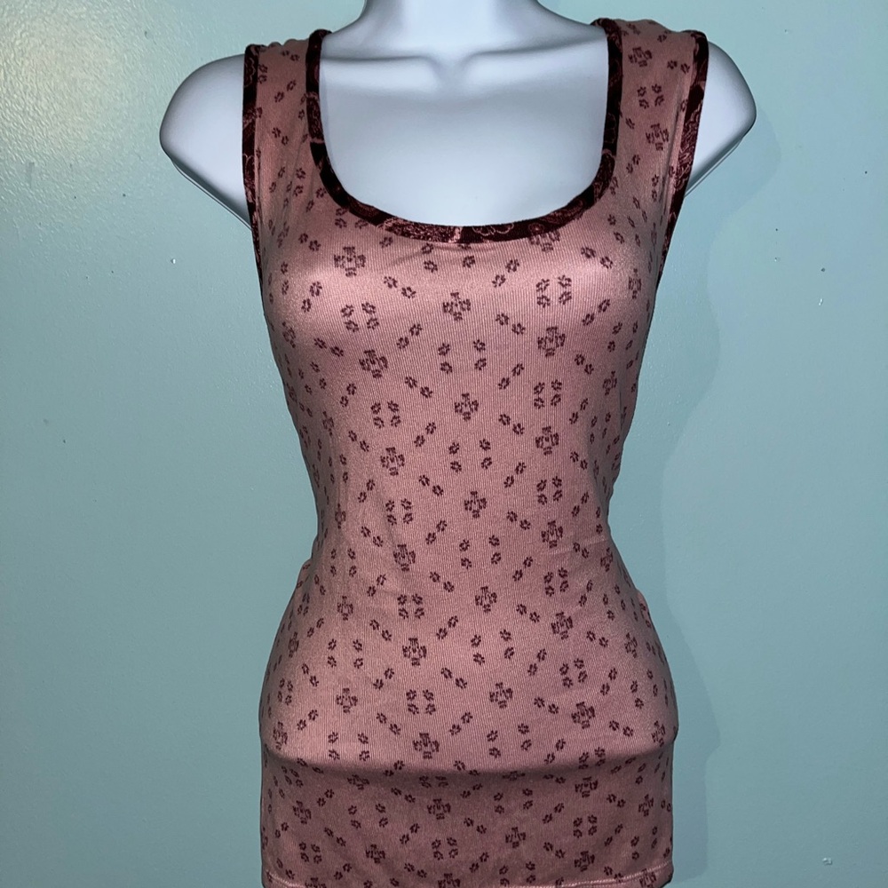 Lucky‎ Brand Floral Pink Sleeveless Pajama Top Size Xl